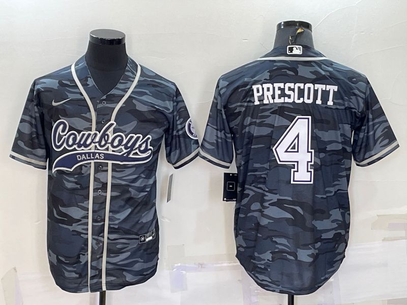 Men Dallas Cowboys #4 Prescott Camo 2022 Nike Co branded NFL Jerseys